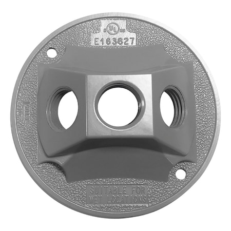 Sigma Engineered Solutions Electrical Box Cover, Round, Metal Die-Cast, Cluster, Lampholder Cover 14383